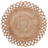 Kuber Industries Hand Woven Carpet Rugs|Natural Stitch Braided Jute Door mat|Round Shape Mat for Bedroom,Living Room,Dining Room,Yoga,72x72 cm,(Brown)